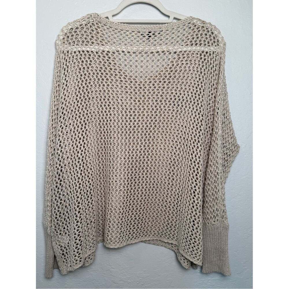 Two Sisters Cream Open Knit Relaxed Sweater Size M/L Slouchy Beach Cover-up - Picture 9 of 10